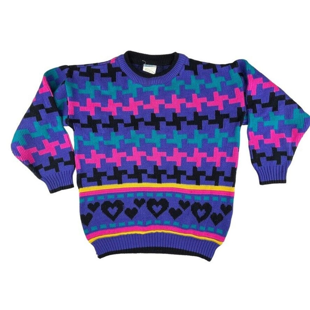 Vintage 80s multi color sweater Carter's women's small